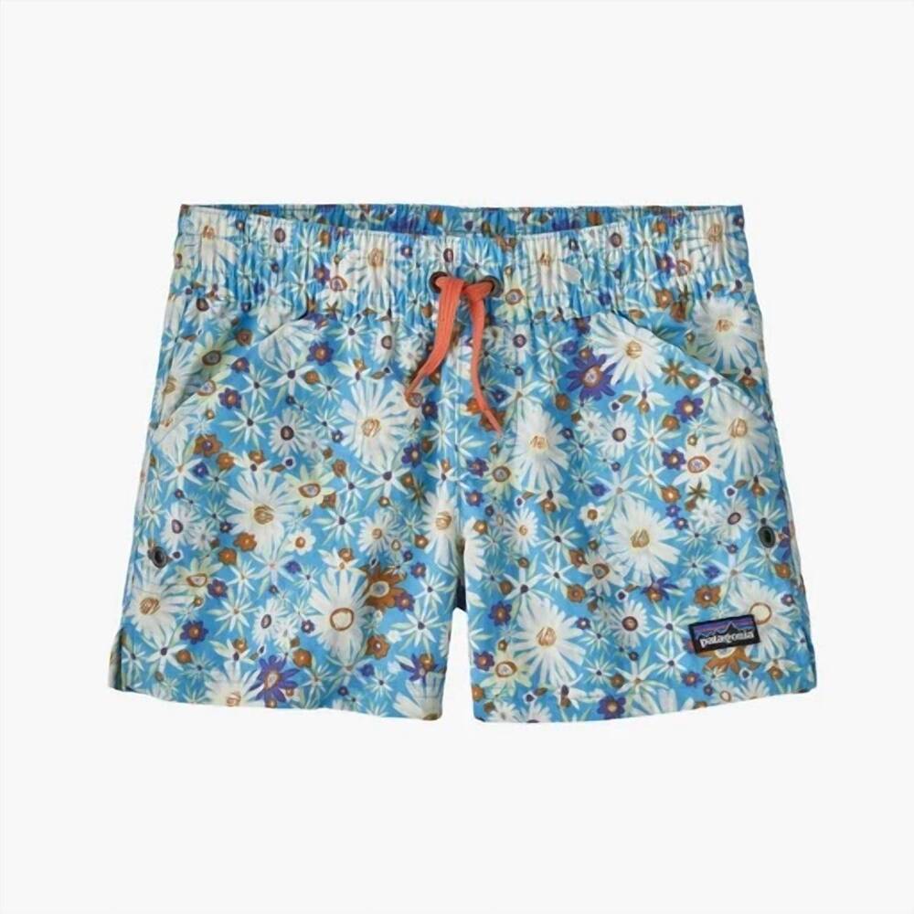 NEW PATAGONIA girl's costa rica baggies shorts in primavera lago blue